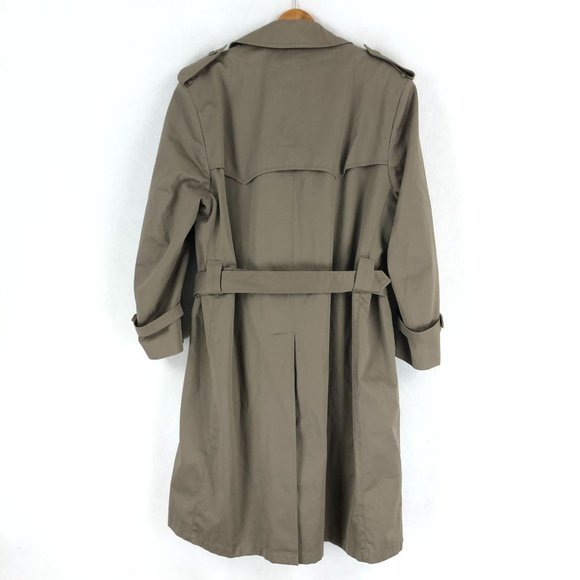 Charles Klein Men's Size 42R Brown Double Breasted Long Sleeve Trench Coat - Picture 2 of 11
